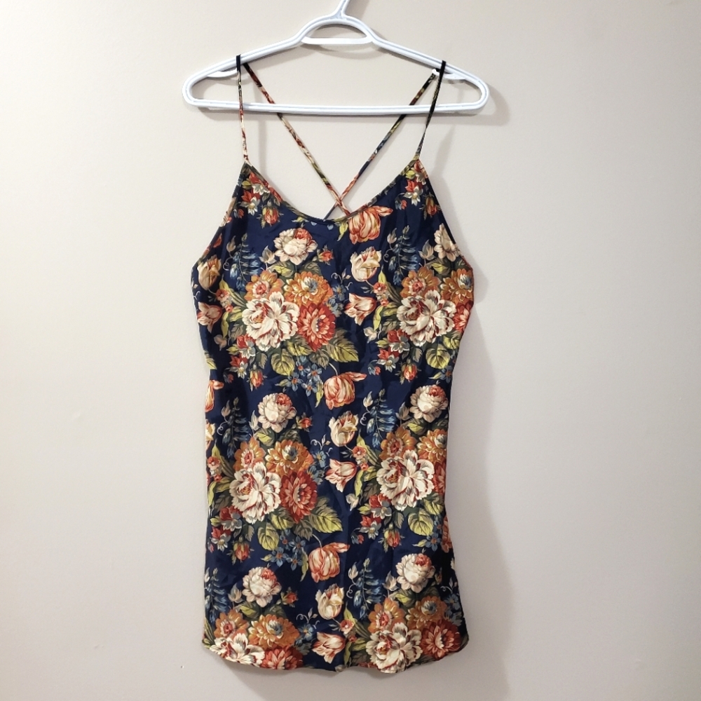 Vintage Victoria's Secret Gold Label Floral Print Slip Dress - Size M